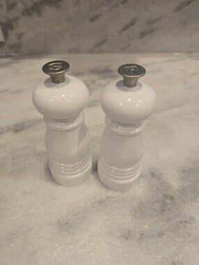 Le Creuset White Salt & Pepper Mill Set PAID $80